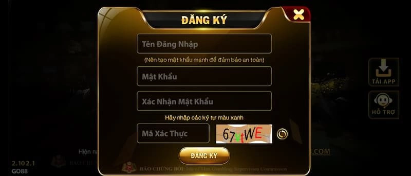 Thông tin đăng ký GO88 