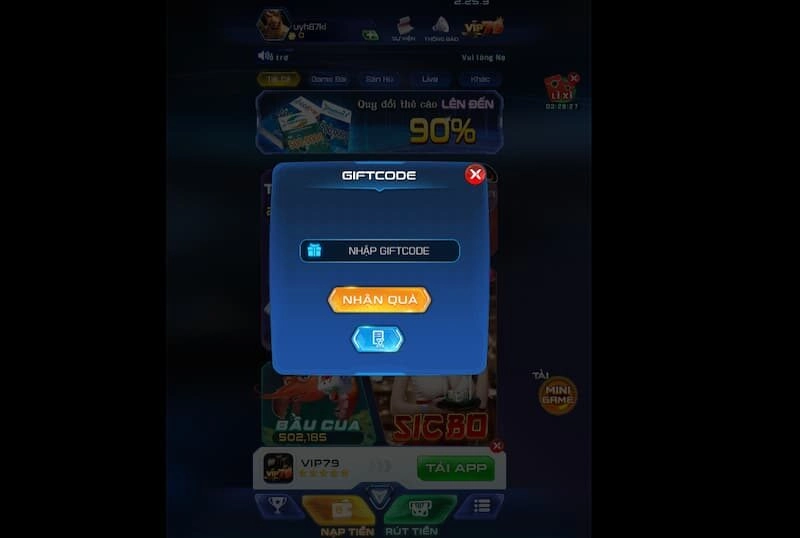 nhận mã code Vip79